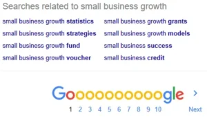 Google search for keyword research